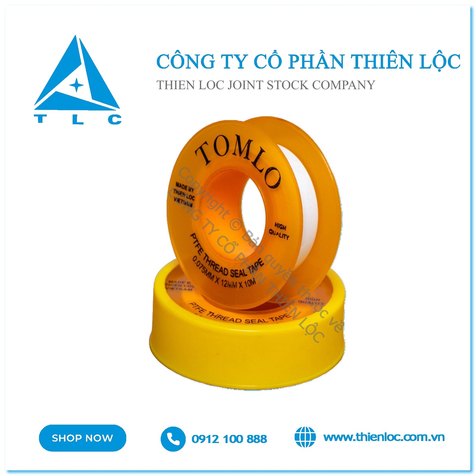 2 - Băng tan TOMLO 9058 IN 12mm chất lượng cao dài 15m